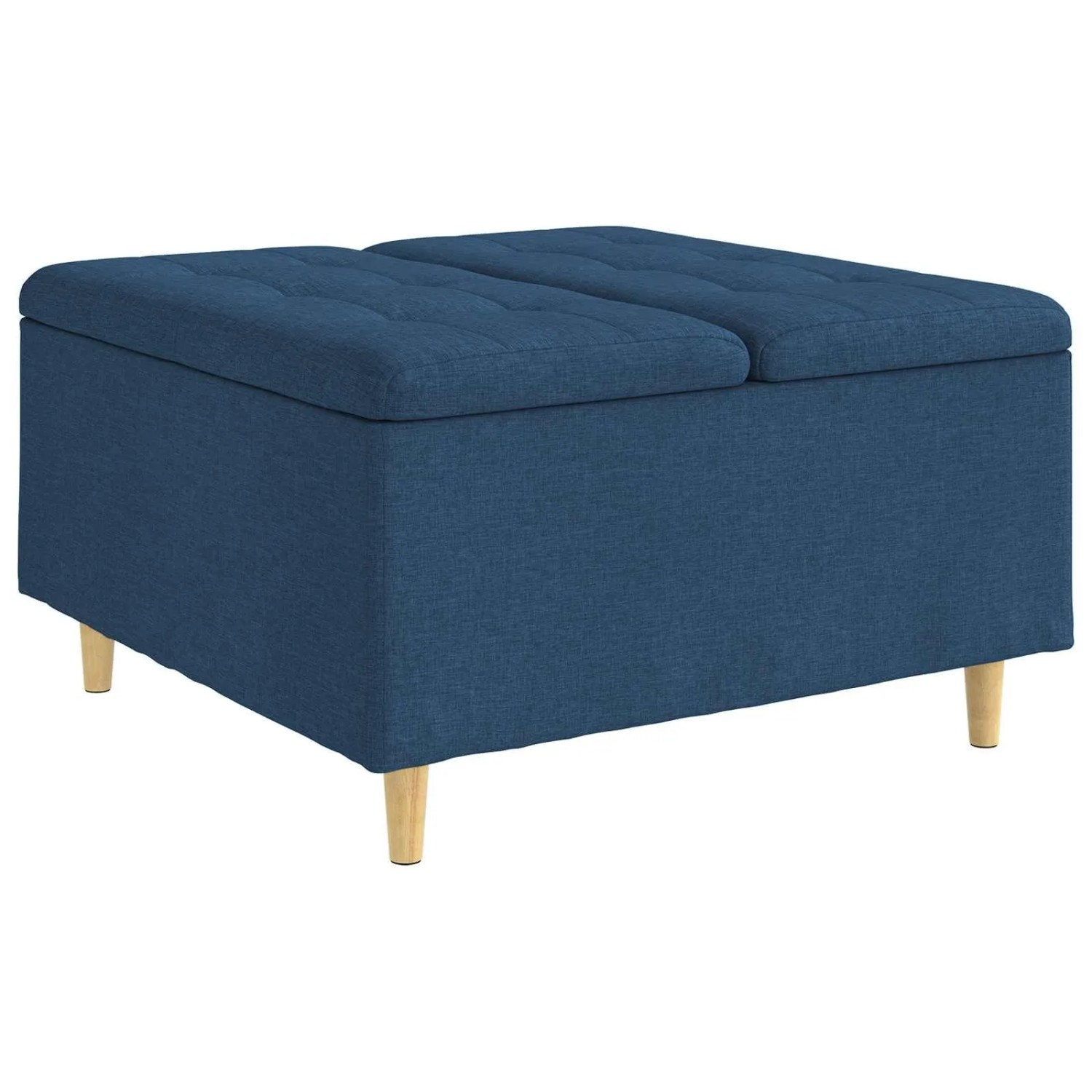 vidaXL Aufbewahrungsottomane mit Kissen Blau 80 x 80 x 45 cm Stoff 876838