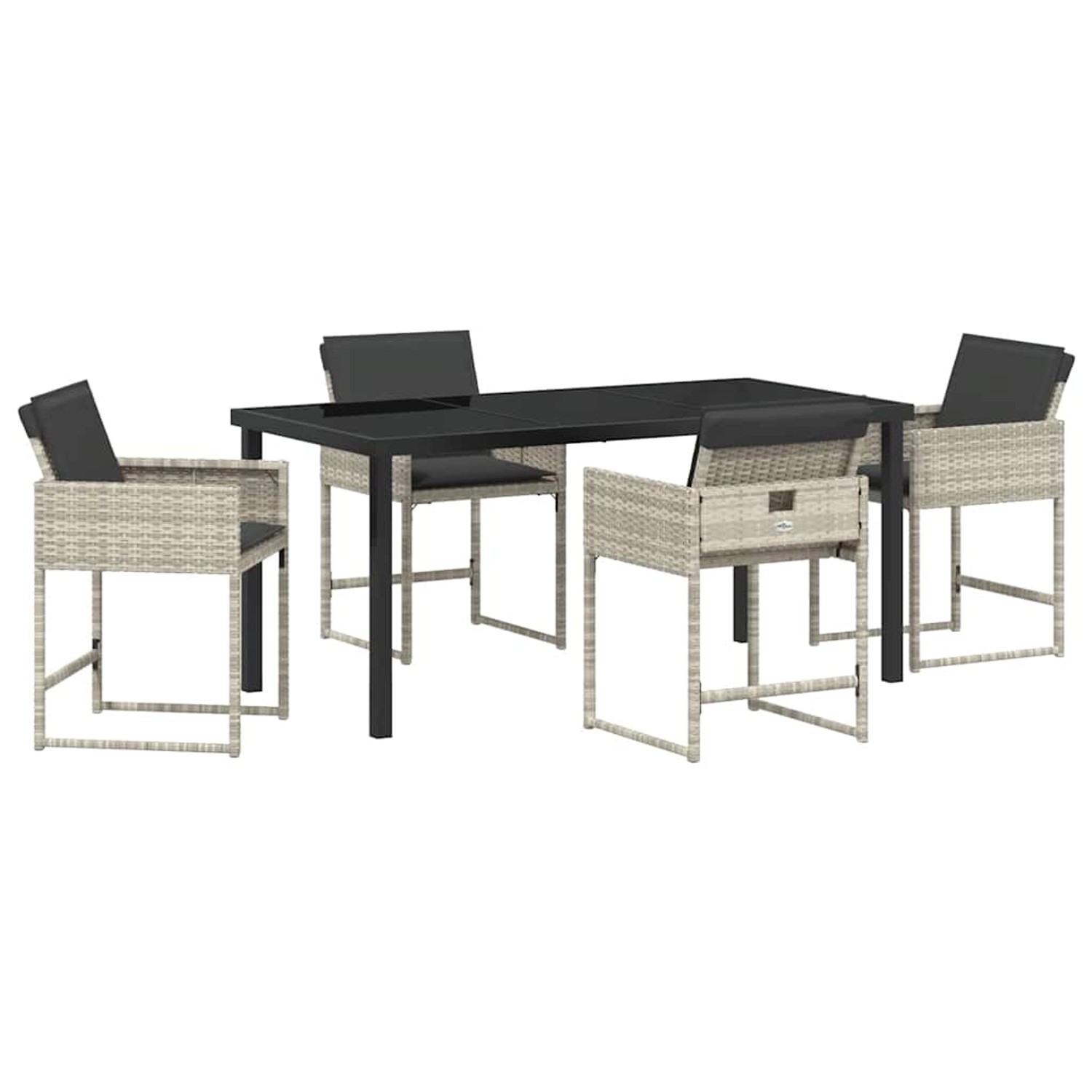 vidaXL Garten Essgruppe mit Kissen 5-Tlg Hellgrau Poly Rattan 3380026 günstig online kaufen