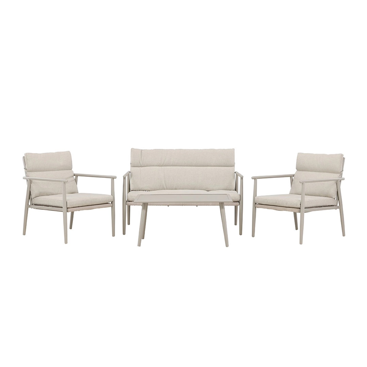 ebuy24 Mazzaro Loungeset 1 Sofa 2 Stühle 1 Couchtisch Beige Tisch cm H45xB5 günstig online kaufen