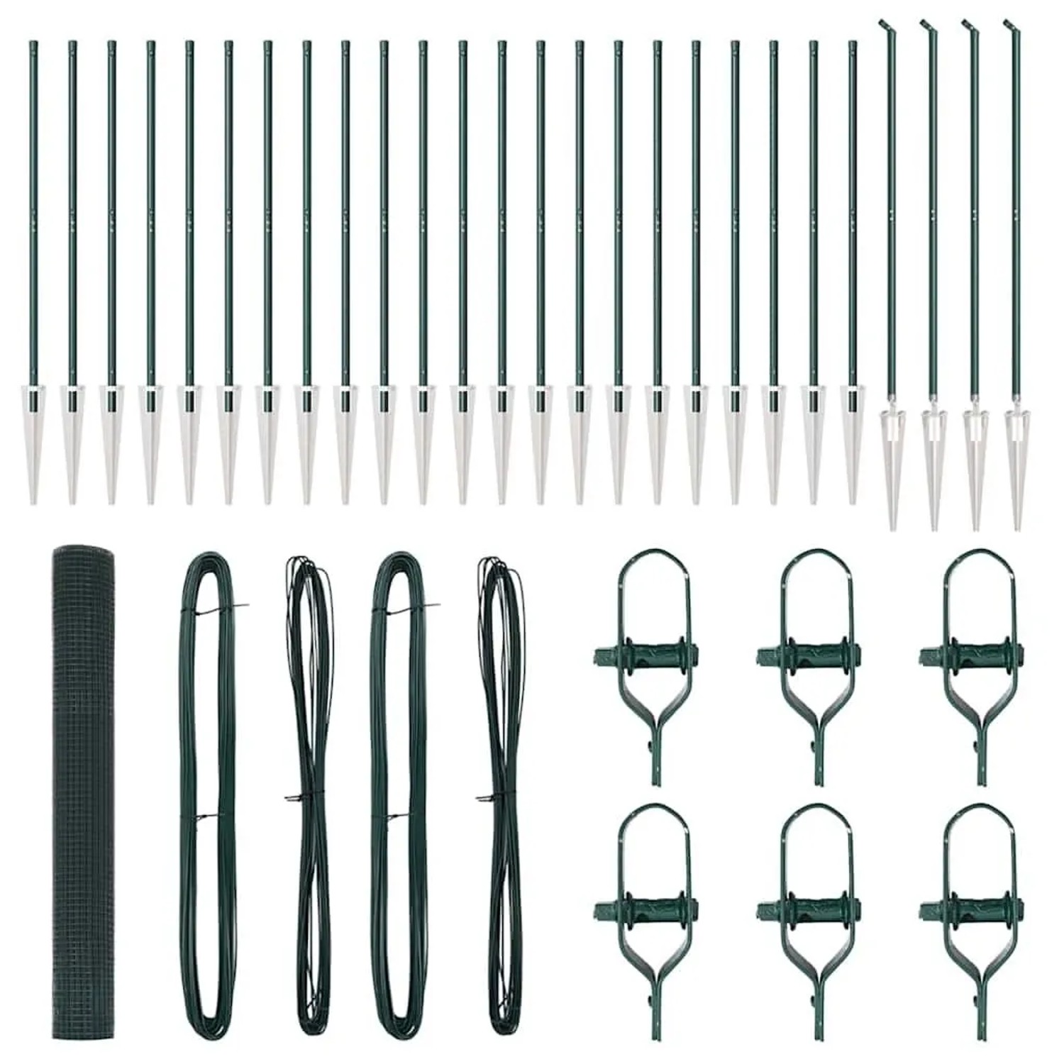 vidaXL Zaunpfosten Grün 50 x 1,4 m 16 x 16 mm Gewebe Stahl und PVC 3352124 günstig online kaufen