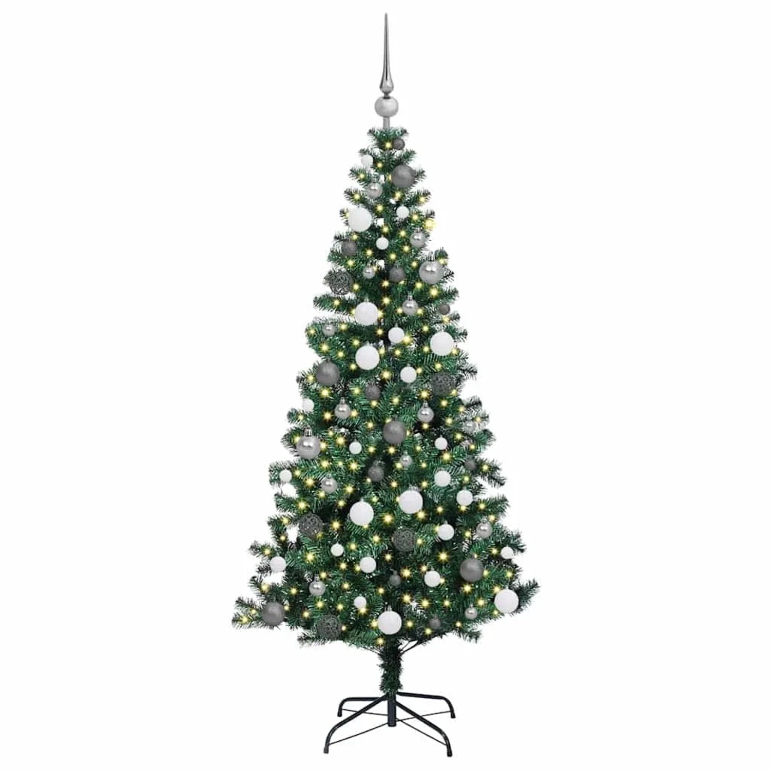 vidaXL Künstlicher Vorbeleuchteter Weihnachtsbaum Grün 180 cm 3396761