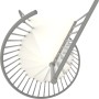 Minka Spindeltreppe Spiral Smart, Ø160cm, weiß/grau. Innentreppe mit Holzstufen und Metallgeländer.