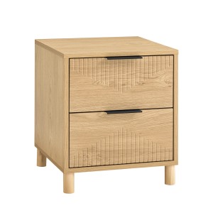 SoBuy Nachttisch Nachtschrank mit 2 Schubladen Beistelltisch für das Schlafzimmer Natur FBT166-N
