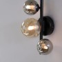 Paul Neuhaus Wandlampe Popsicle, 3-flammig, schwarz mit Amber- und Rauchgläsern.