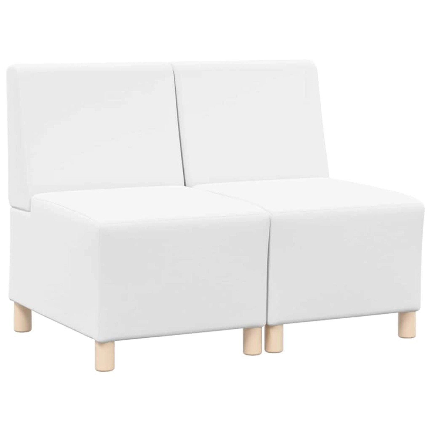 vidaXL Modulares Sofa ohne Armlehnen 2 Stk Weiß 55 x 74 x 82 cm Kunstleder günstig online kaufen