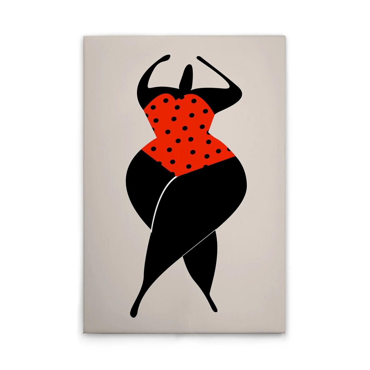 Tadessi Leinwandbild - M1-No.50757 - Retro Frauen Silhouette Rot - 30 x 45 cm - Querformat