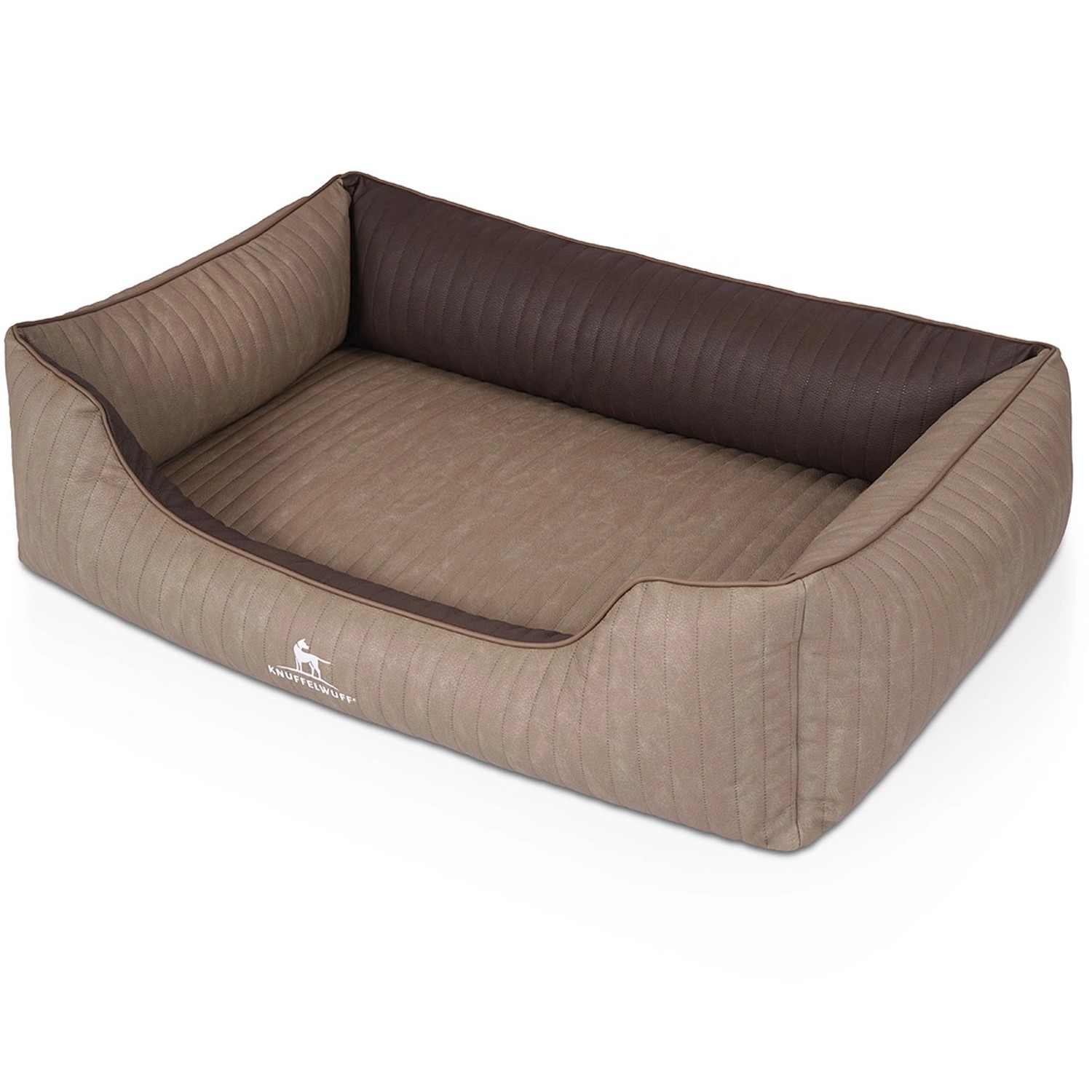 Knuffelwuff Hundebett Outlander XL, orthopädisch, Kunstleder, natur/braun.