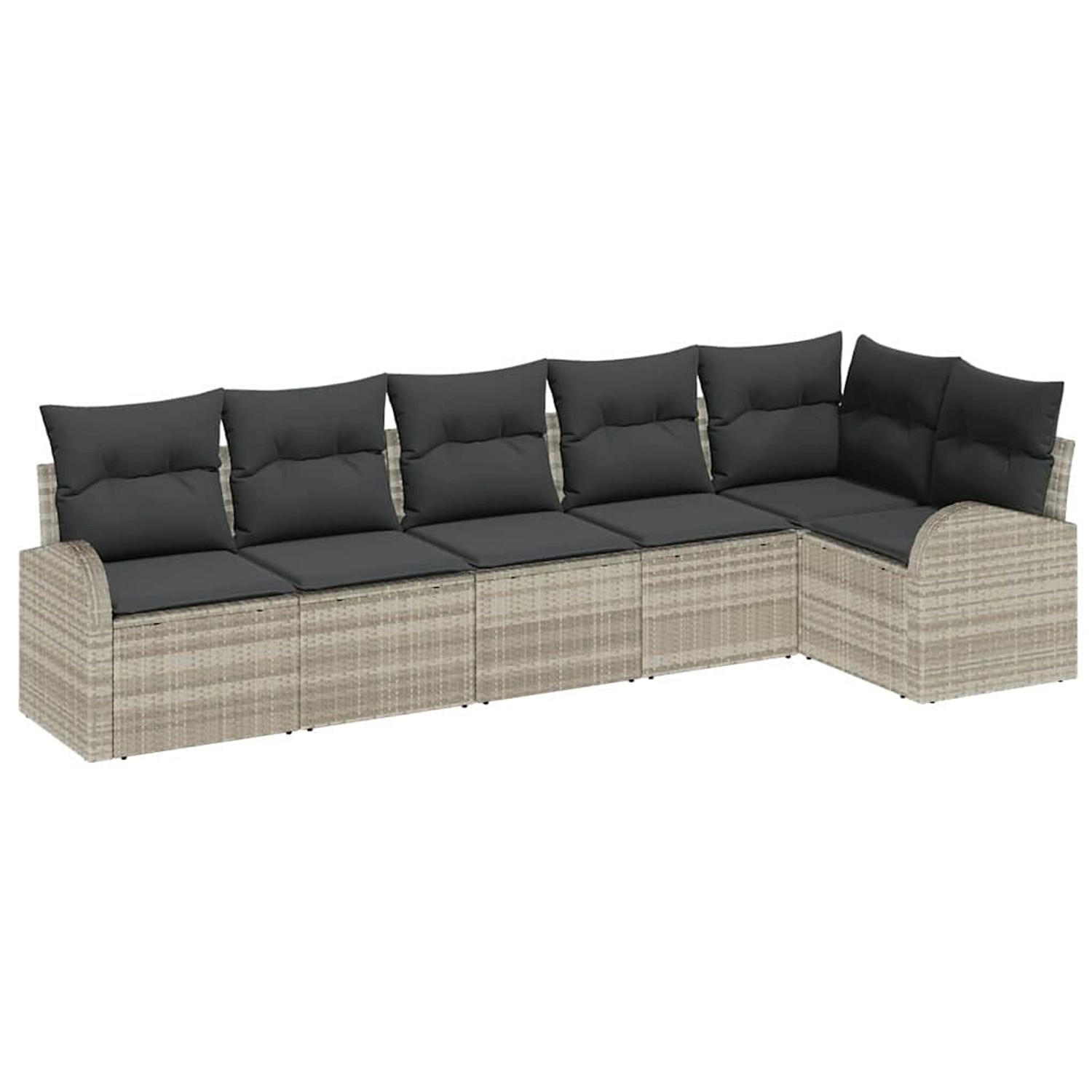 vidaXL Garten-Sofa-Set mit Kissen 6-Tlg Hellgrau Poly Rattan 3346062 günstig online kaufen