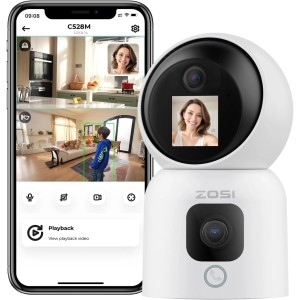 Zosi C5258M 6MP Dual WiFi Kamera mit Smartphone-App zur Babyüberwachung.