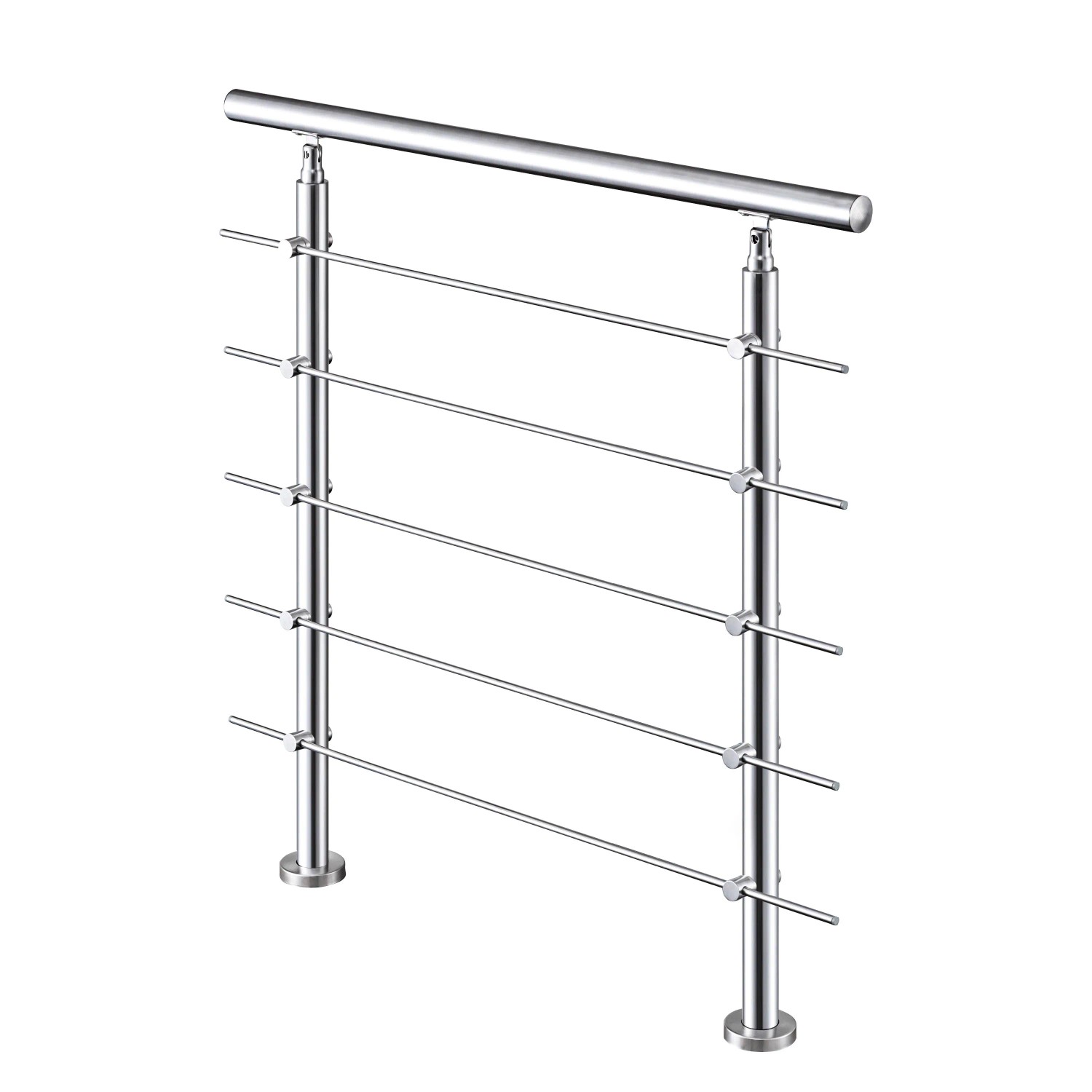 AICA Edelstahl-Treppengeländer 120 cm Geländer für Innen und Außen 5 Querstäbe
