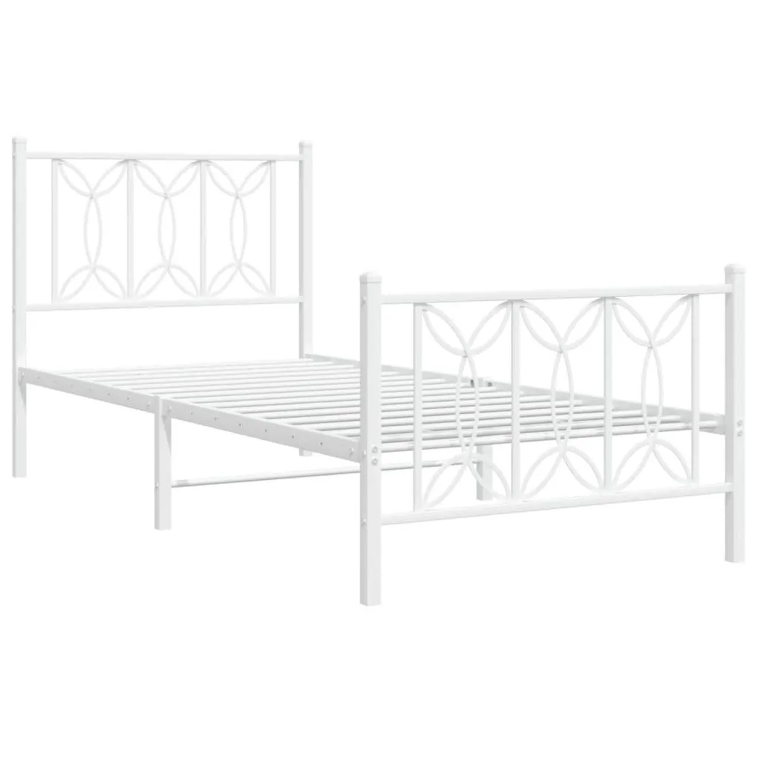vidaXL Bettgestell mit Kopfteil und Fußteil Metall Weiß 75x190 cm 376185 günstig online kaufen