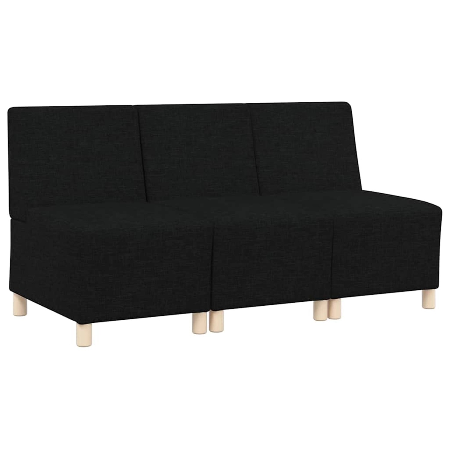 vidaXL Modulares Sofa ohne Armlehnen 3 Stk Schwarz 55 x 74 x 82 cm Stoff 33 günstig online kaufen