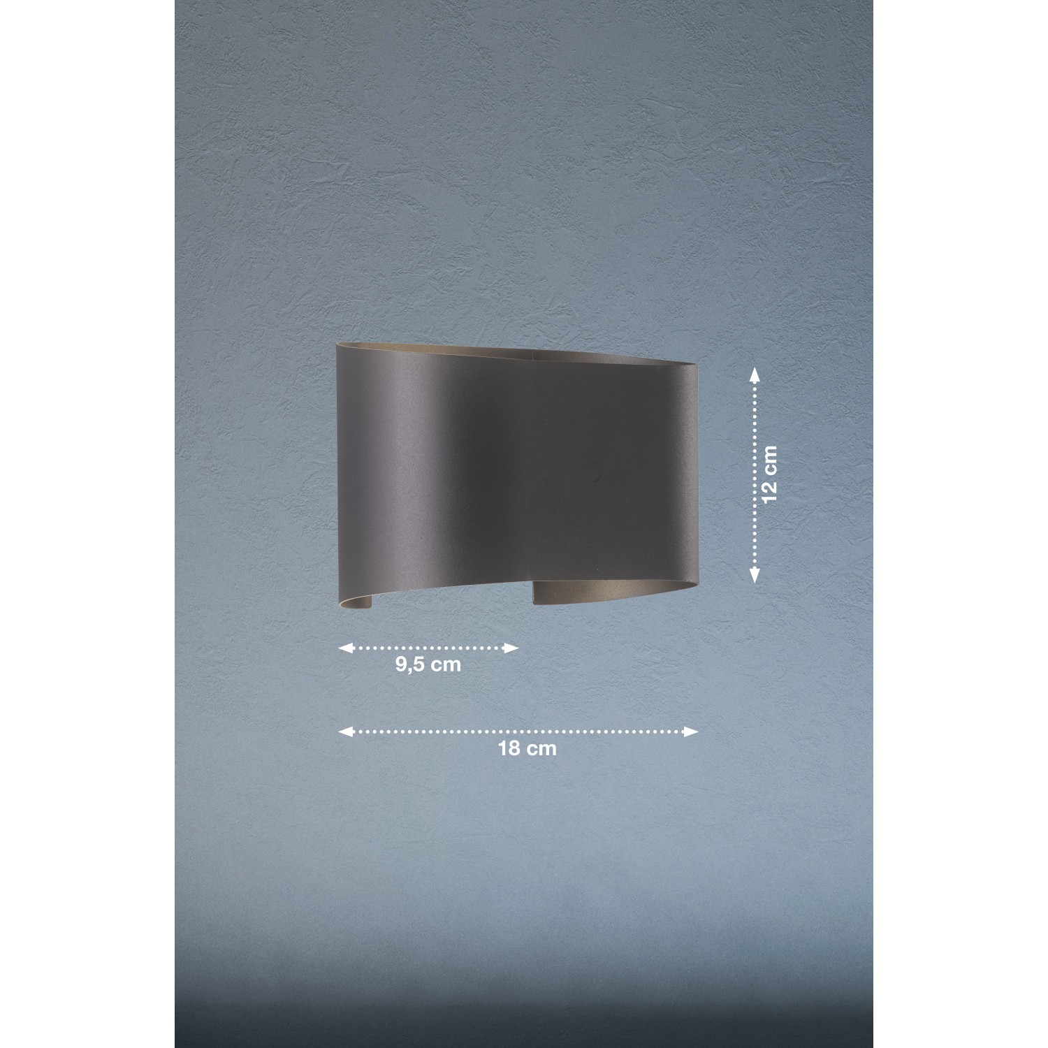 Moderne schwarze LED-Wandleuchte Wall von Fischer & Honsel, 540 lm, für stimmungsvolle Beleuchtung.