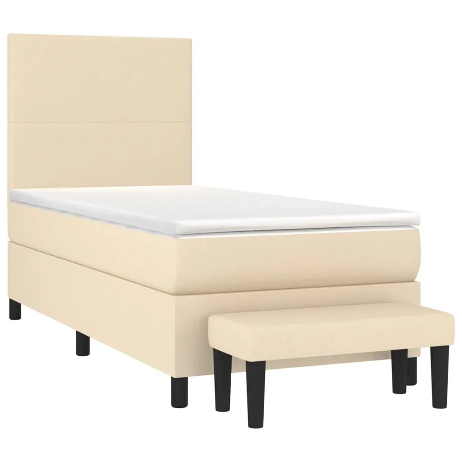 vidaXL Boxspringbett mit Matratze Creme 90x200 cm Stoff 3136410 günstig online kaufen