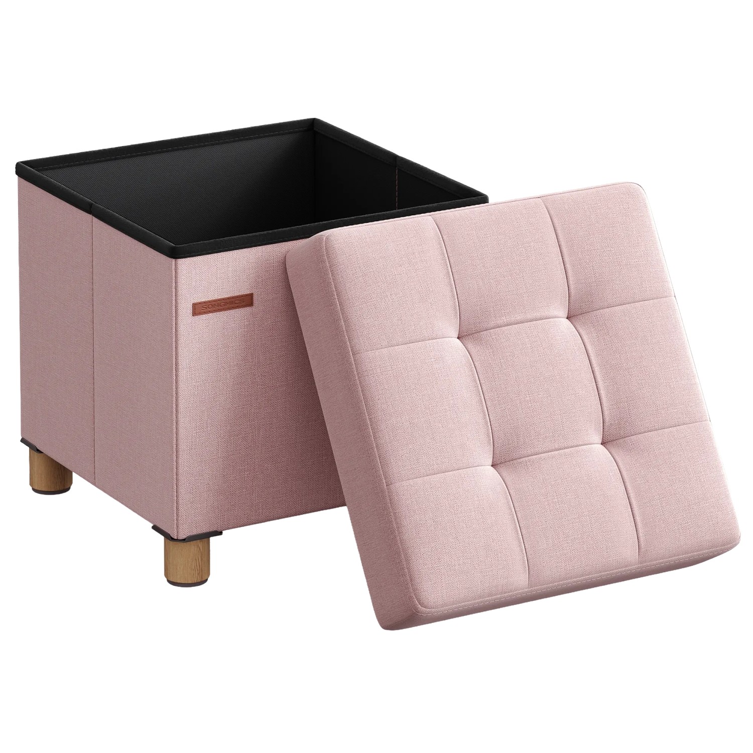 Songmics Sitzhocker Melisa mit Stauraum 38 x 38 cm Rosa