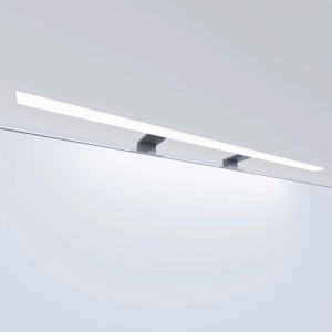 Moderne LED Badleuchte in Chrom, 80cm, zur Montage am Spiegel, Schrank oder Wand.