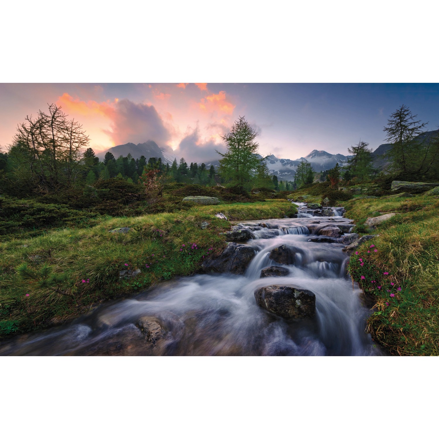 Sanders & Sanders Fototapete Landschaft Grün und Blau 450 x 280 cm 612678 günstig online kaufen