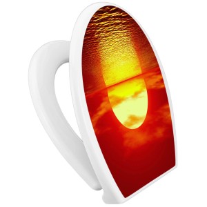 Banjado Familien WC-Sitz mit Sonnenuntergang Motiv, Absenkautomatik und integriertem Kindersitz.