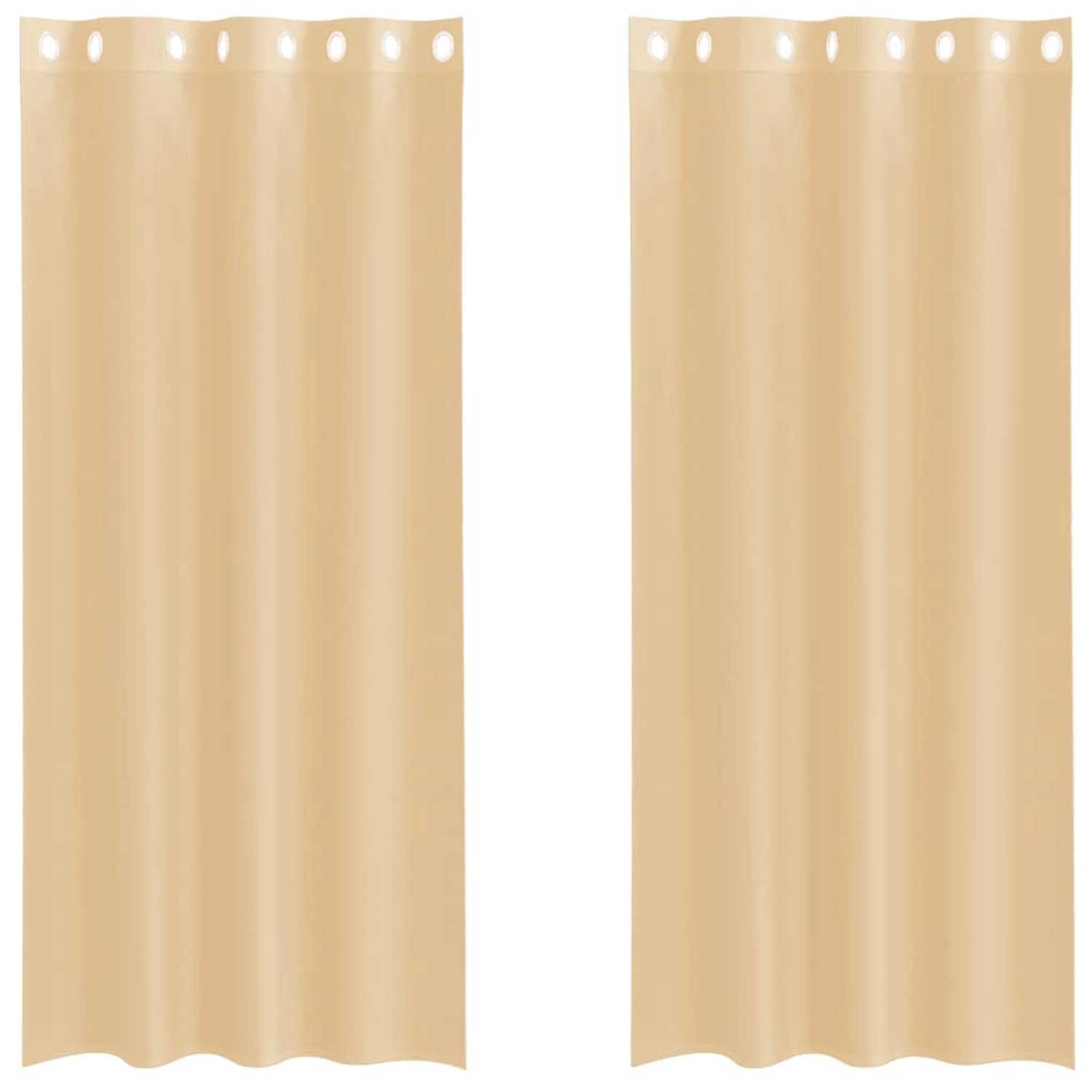 vidaXL Voile Vorhänge mit Ösen 2 Stk Sandfarbe 4102121 günstig online kaufen