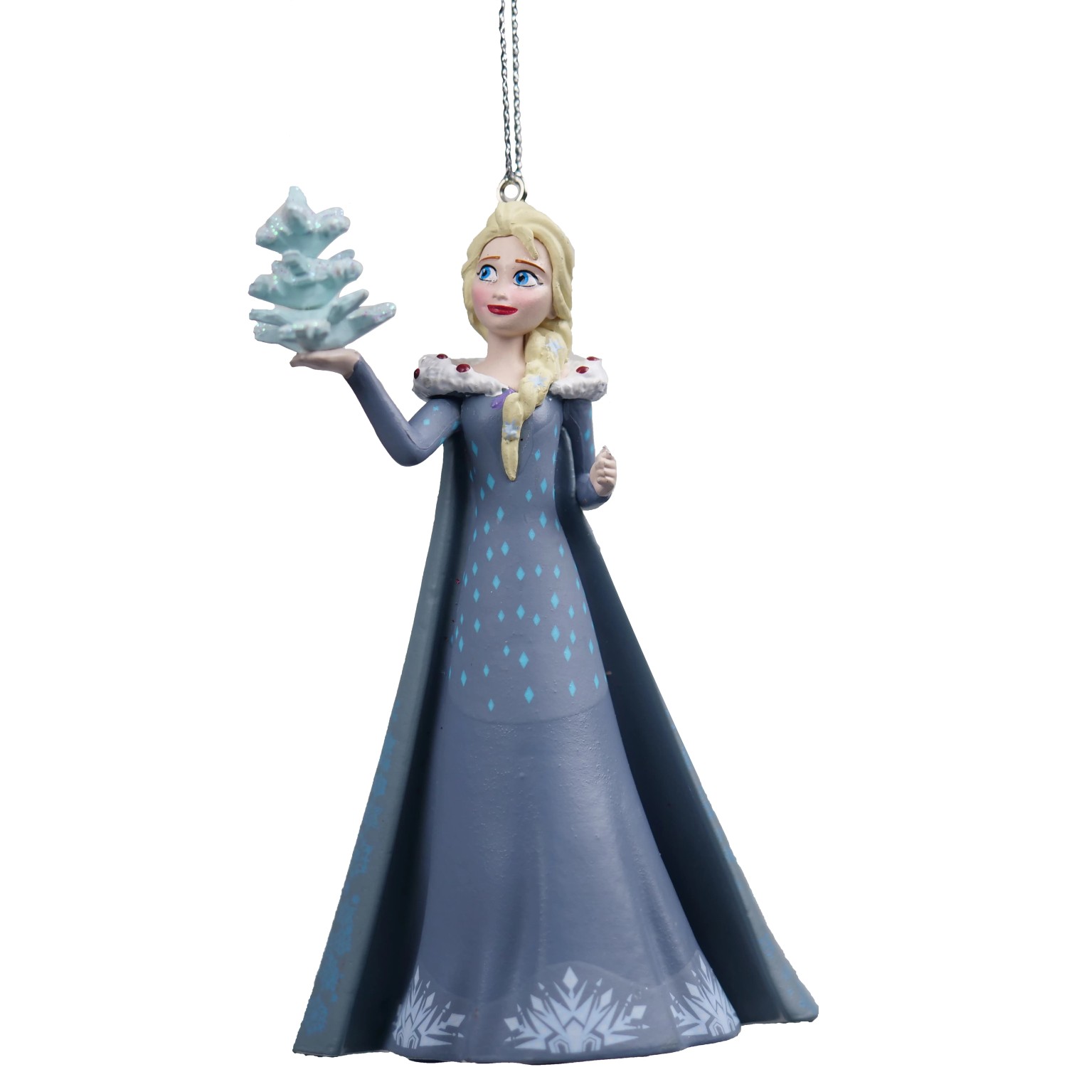 Disney Weihnachtsanhänger: 3D Figur Elsa mit Schneeflocke als Baumbehang.
