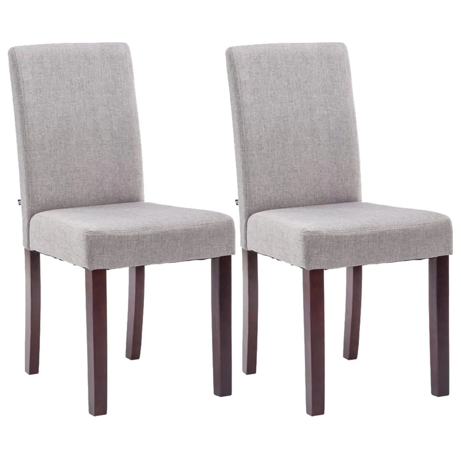 DELUKE 2er Set Esszimmerstuhl DALAN Stoff Hellgrau 41x47x91cm Cappucino Essstühle Esszimmerstühle Küchenstühle Wohnzimmerstühle