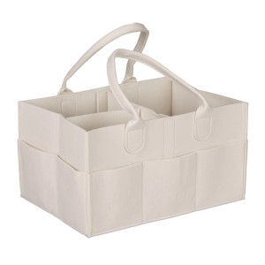 Relaxdays Windel Caddy Filz Beige 11 Fächer 33 cm x 23 cm x 18 cm