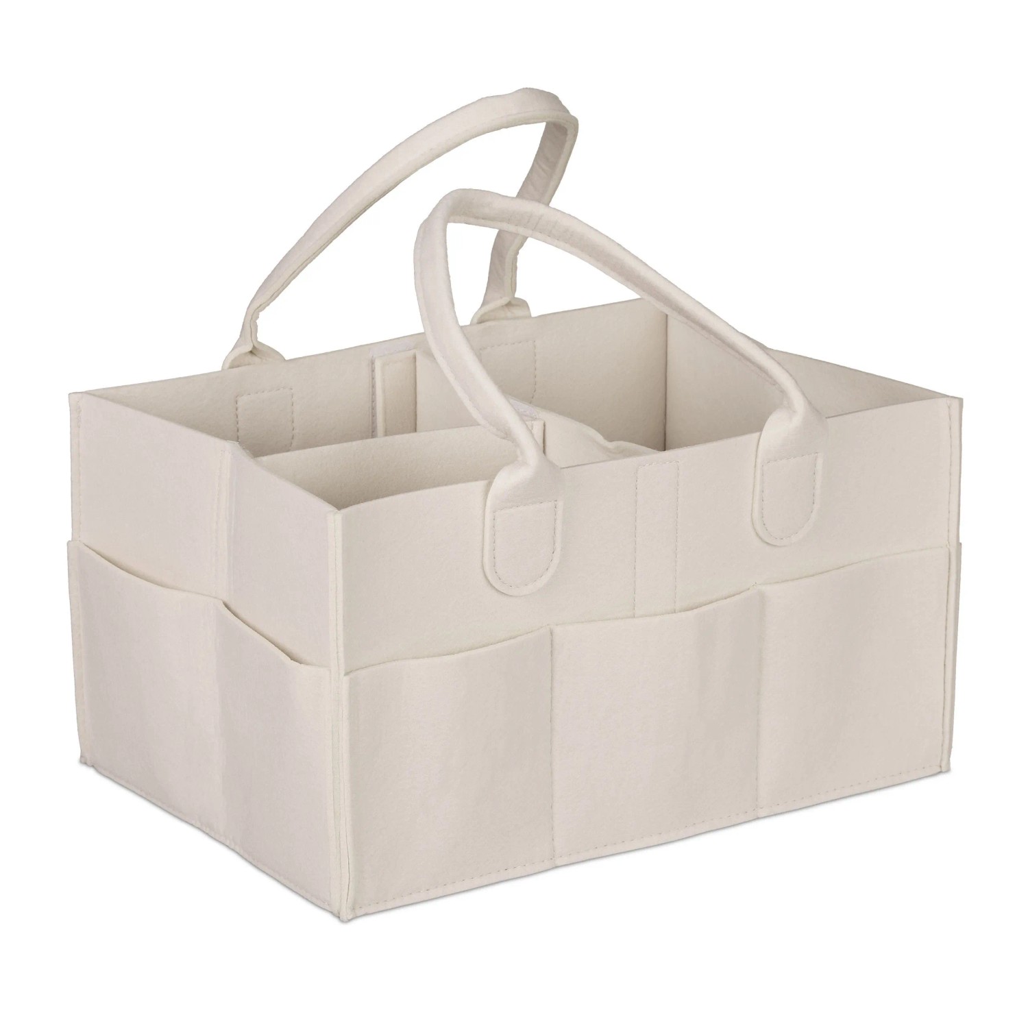 Relaxdays Windel Caddy Filz Beige 11 Fächer 33 cm x 23 cm x 18 cm