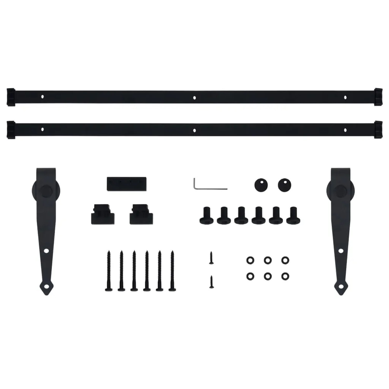 vidaXL Mini Schiebetürbeschlag Set 200cm aus Carbonstahl für Schranktüren.