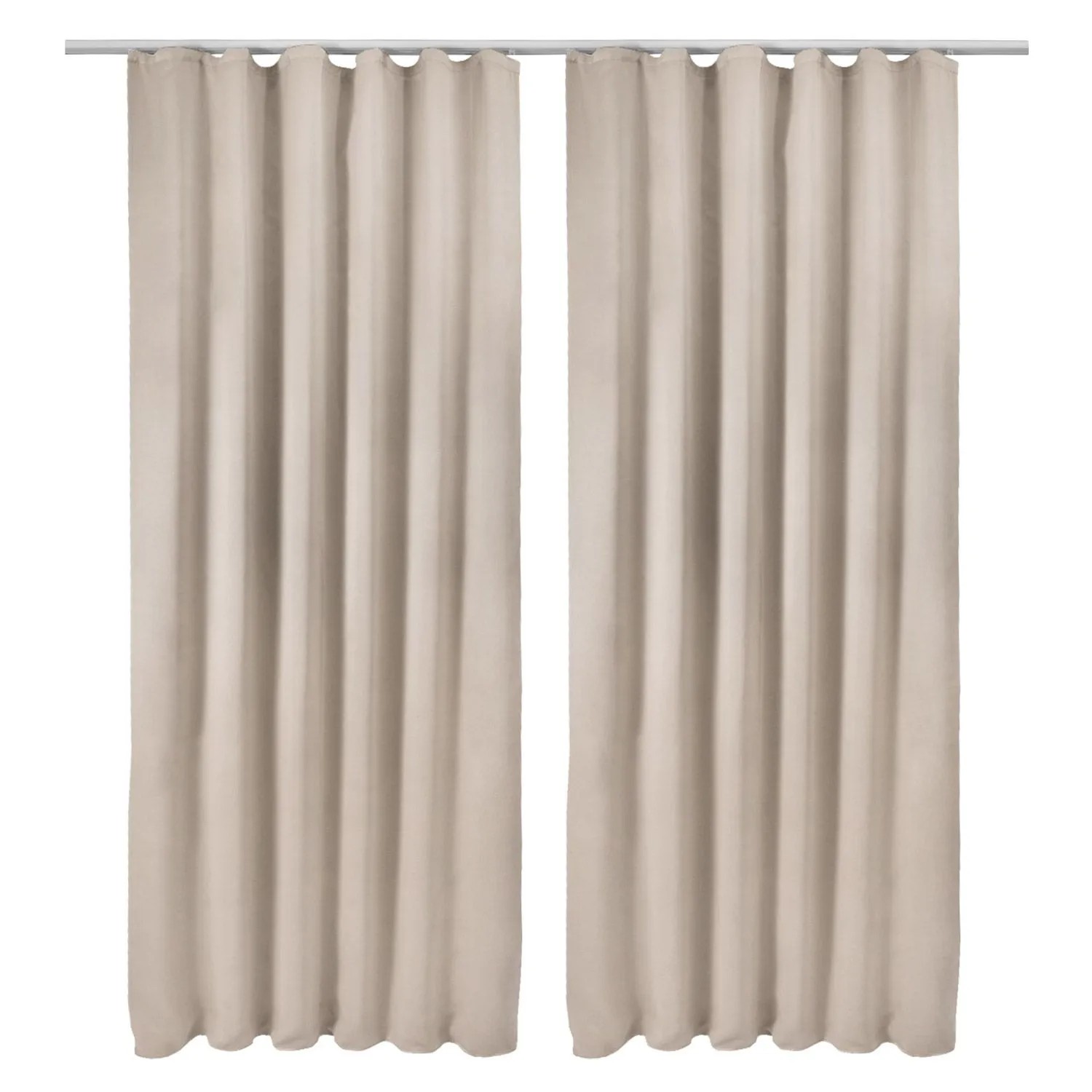Beautissu Amelie BK Vorhang mit Kräuselband 140x245cm Creme 2tlg