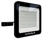 Schwarzer LUXULA LED Strahler, 30W, 3000lm, neutralweiß, IP65 Fluter für Außenbereiche.