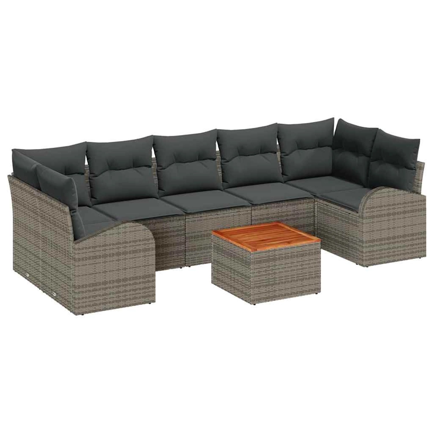 vidaXL Garten-Sofa-Set 8-Tlg Grau Poly Rattan 3347545 günstig online kaufen