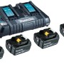 Makita Power Source Kit mit 4 Akkus und Doppelladegerät für 18V Akkus.