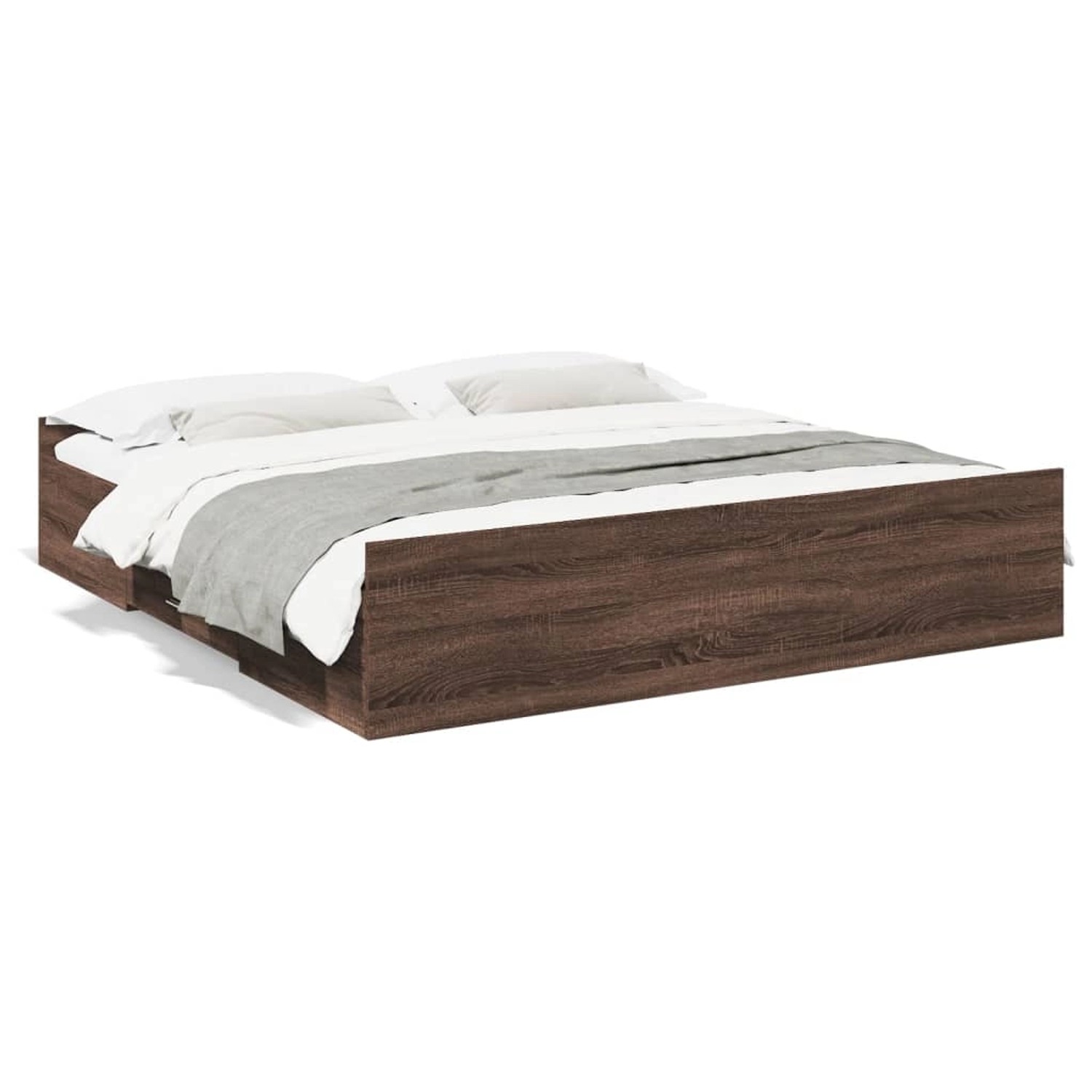 vidaXL Bettgestell mit Schubladen Braun Eichen-Optik 200x200 cm 3280271 günstig online kaufen