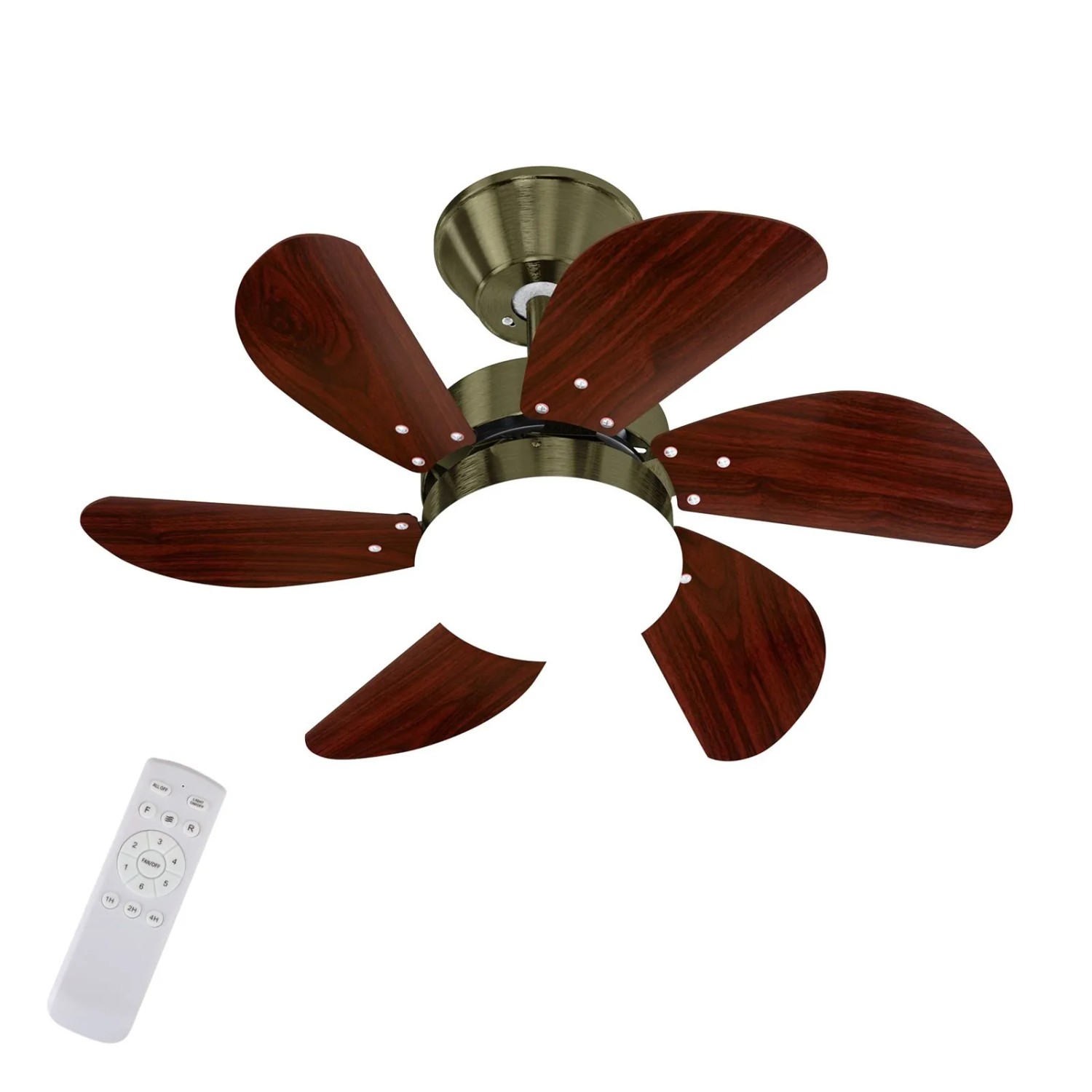 NETTLIFE Deckenventilator aus Metall Braun mit Fernbedienung-2