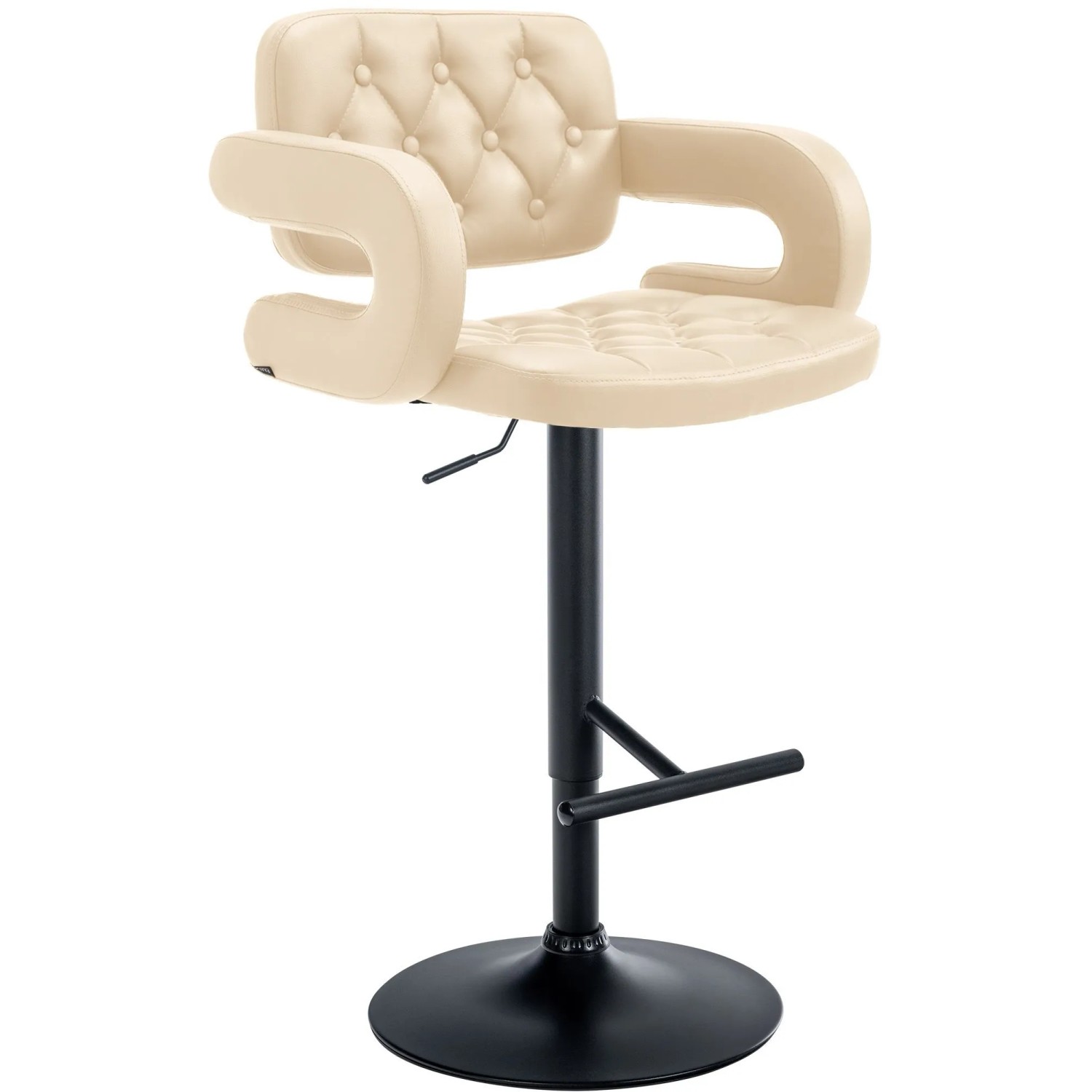 CLP Barhocker Dublin Kunstleder Creme/Schwarz