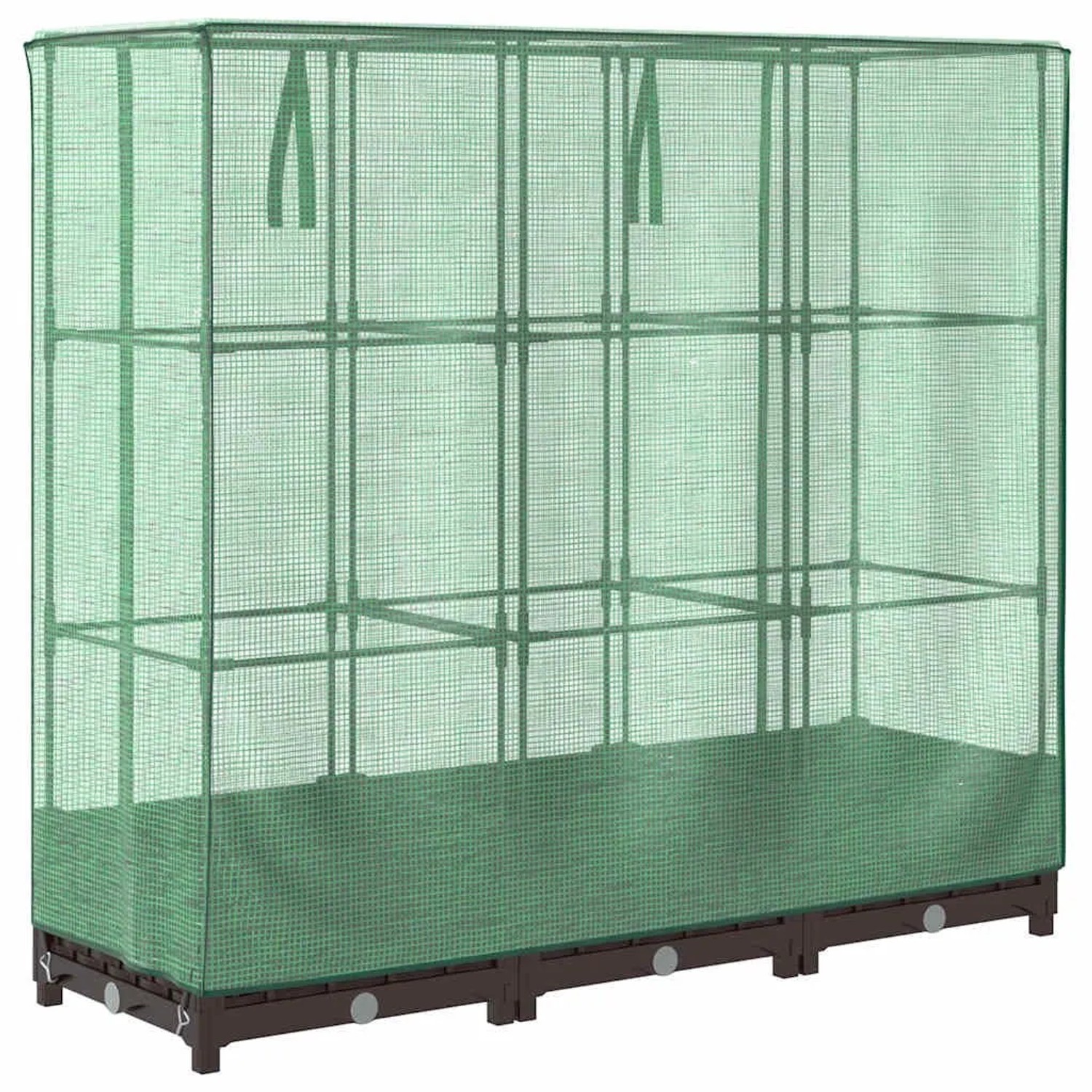 vidaXL Hochbeet mit Gewächshaus-Aufsatz Rattan-Optik 120x40x123 cm 4015797_6