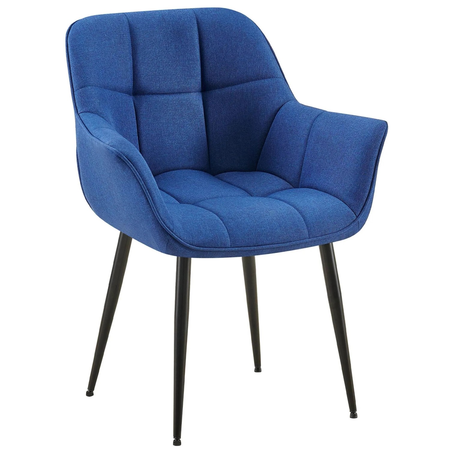 DELUKE Esszimmerstuhl GUNIM Stoff Blau 65x58x85cm Essstühle Esszimmerstühle Küchenstühle Wohnzimmerstühle