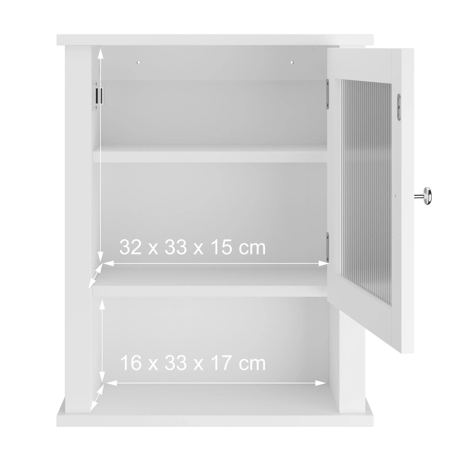 Relaxdays Badhängeschrank MDF Acryl Weiß mit Tür Magnetverschluss 52 cm x 42 cm x 18 cm 5,5 kg_5