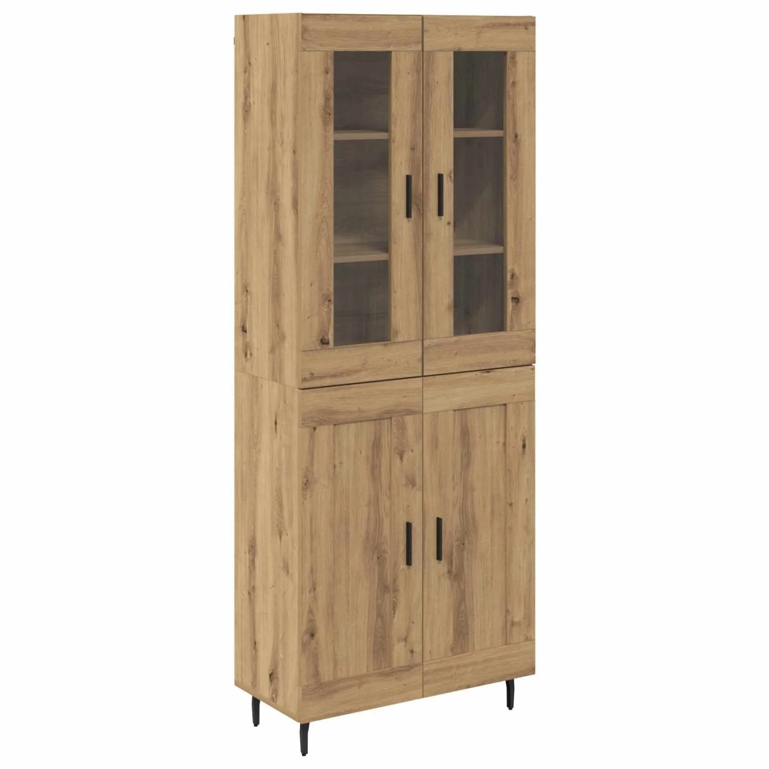 vidaXL Highboard 2-Tlg Artisan-Eiche Engineered Wood und Glas 3416016 günstig online kaufen