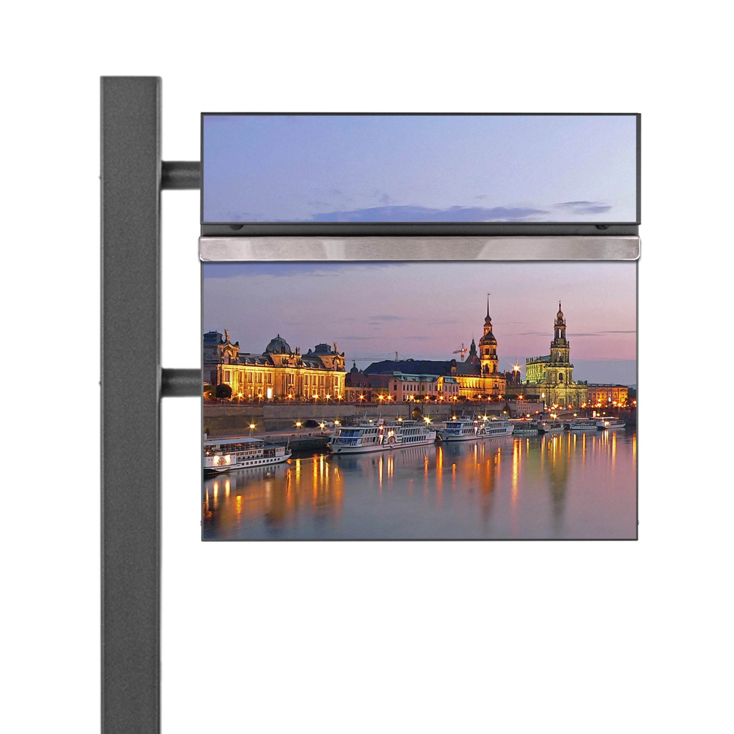 Banjado Standbriefkasten Anthrazit 45x120x16.5cm Groß Inkl. Montagematerial günstig online kaufen