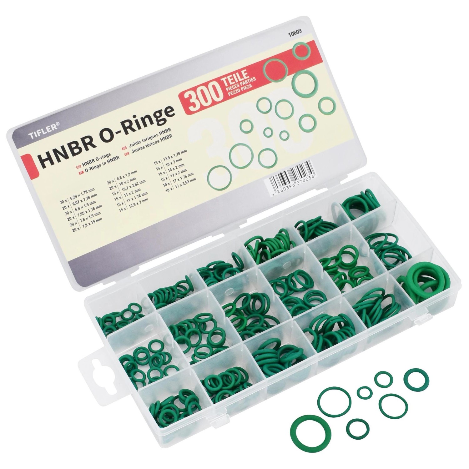 Tifler O-Ringe HNBR Gummi 300 Stück In Sortimentsbox