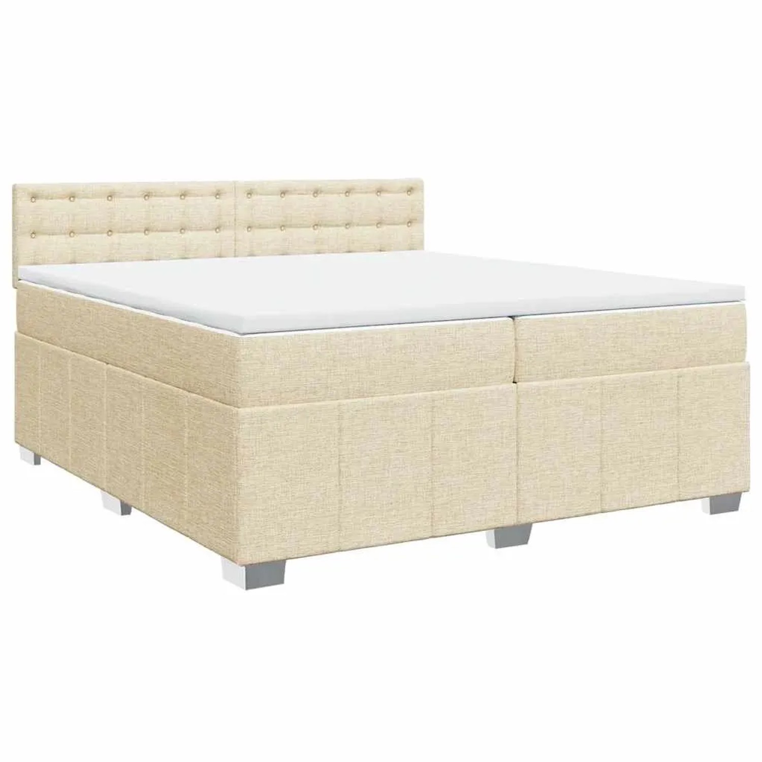 vidaXL Boxspringbett mit Matratze Creme 200x200 cm Stoff 3287194 günstig online kaufen