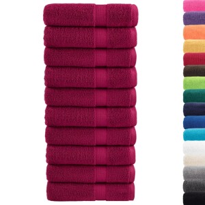 vidaXL Premium-Badetücher SOLUND 10 Stk Bordeaux 100x150cm 600 g/m² 137217