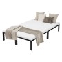 Schwarzes ML-Design Metallbett 120x200 cm mit Lattenrost, inklusive Kissen und Decke.
