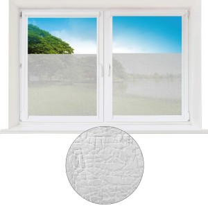 Fenster mit ProHome Fensterfolie Struktur 60x150cm, Klebefolie für Sichtschutz.