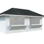 Palmako Marktstand Bianca Set, 588x300 cm, weiß lackiert, mit zwei Verkaufsklappen. Weekendhaus aus Fichtenholz.