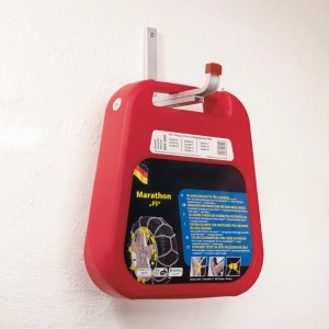 Wandhaken U-Profil mit rotem Kanister, Aluminium, 170x215mm.