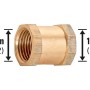 Gewinde-Muffe aus Rotguss, 18,6 mm (Rp 1/2), zur Verbindung von Rohren in Heizungs- und Trinkwasserinstallationen.