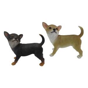 Zwei Deko-Figuren: Chihuahua Hunde, 25 cm, für die Gartendekoration.