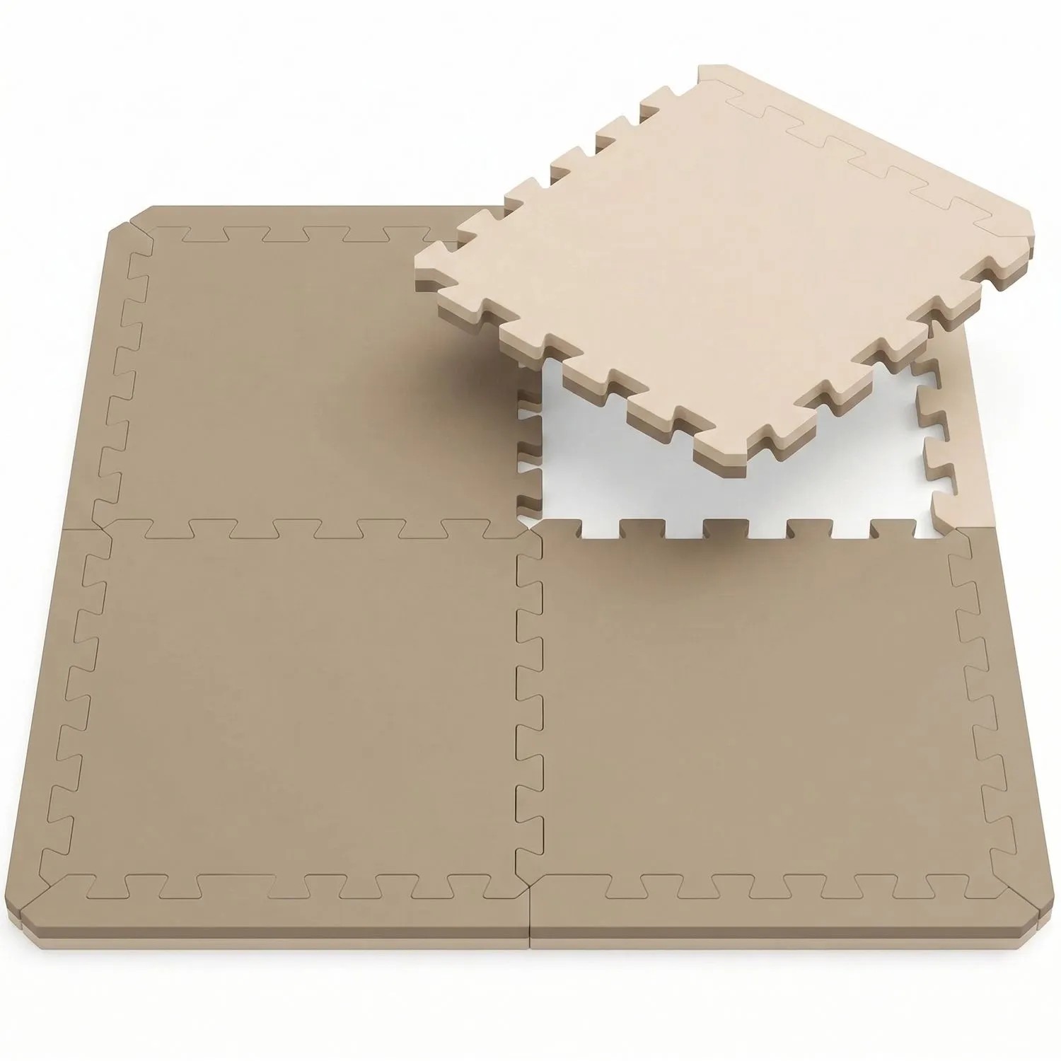 eyepower Fitnessmatte 50 x 50 x 2,4 cm 4er Set Beige